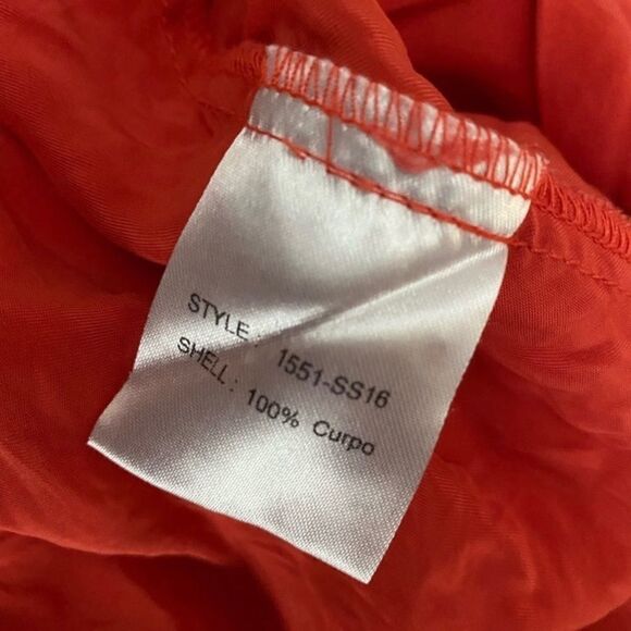 Edith Ella XL Orange Button Down Shirt Women’s Long Sleeve - Picture 4 of 5